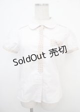 Blue rouge / ドットラインブラウス  オフ Y-25-03-23-009-CA-BL-SZ-ZY