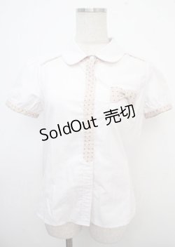 画像1: Blue rouge / ドットラインブラウス  オフ Y-25-03-23-009-CA-BL-SZ-ZY