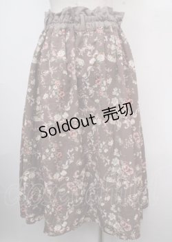 画像2: axes femme / シャビーシックフラワー柄スカート M グレージュ Y-25-03-23-116-AX-SK-SZ-ZY
