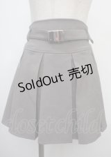 axes femme POETIQUE / プリーツミニスカート M グレー Y-25-03-23-117-AX-BL-SZ-ZY