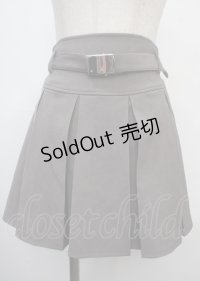 axes femme POETIQUE / プリーツミニスカート M グレー Y-25-03-23-117-AX-BL-SZ-ZY