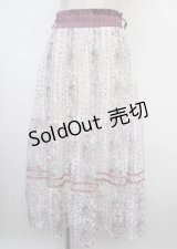 axes femme / フラワープリントレーススカート F ピンク Y-25-03-23-126-AX-SK-SZ-ZS