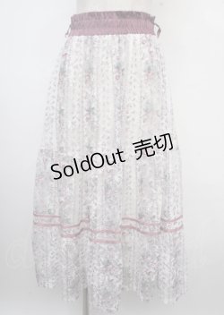 画像1: axes femme / フラワープリントレーススカート F ピンク Y-25-03-23-126-AX-SK-SZ-ZS