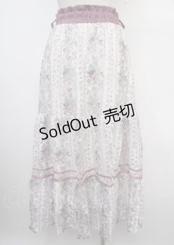 画像2: axes femme / フラワープリントレーススカート F ピンク Y-25-03-23-126-AX-SK-SZ-ZS