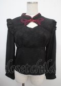 axes femme POETIQUE / チャイナバタフライ刺繍ブラウス M 黒 Y-25-03-23-011-AX-BL-SZ-ZY