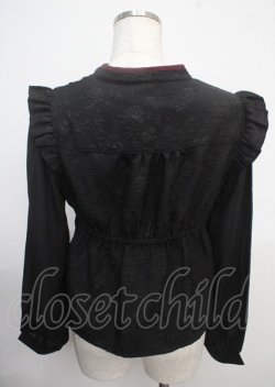 画像2: axes femme POETIQUE / チャイナバタフライ刺繍ブラウス M 黒 Y-25-03-23-011-AX-BL-SZ-ZY