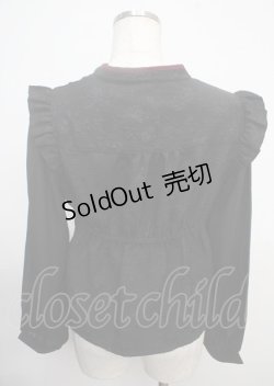 画像2: axes femme POETIQUE / チャイナバタフライ刺繍ブラウス M 黒 Y-25-03-23-011-AX-BL-SZ-ZY