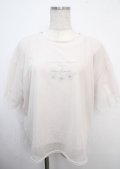 axes femme / チュール重ねロゴＴシャツ F 生成り Y-25-03-23-021-AX-TO-SZ-ZY