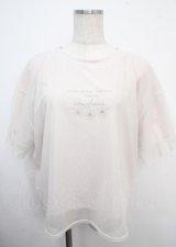 axes femme / チュール重ねロゴＴシャツ F 生成り Y-25-03-23-021-AX-TO-SZ-ZY
