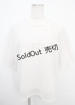 画像1: axes femme / チュール重ねロゴＴシャツ F 生成り Y-25-03-23-021-AX-TO-SZ-ZY