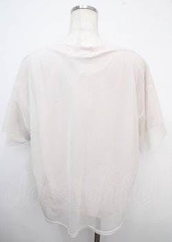 画像2: axes femme / チュール重ねロゴＴシャツ F 生成り Y-25-03-23-021-AX-TO-SZ-ZY