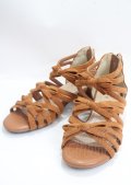 axes femme / リボンギリーサンダル L 茶 Y-25-03-23-003-AX-SH-SZ-ZY