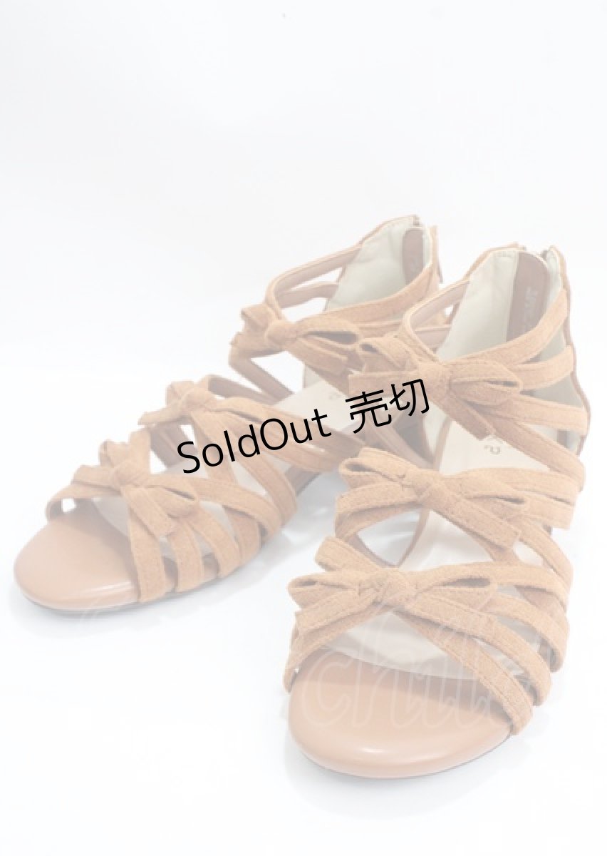 画像1: 【SALE】axes femme / リボンギリーサンダル L 茶 Y-25-03-23-003-AX-SH-SZ-ZTK022 (1)
