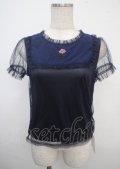 Ank Rouge / ワンポイント刺繍ドットチュールカットソー M コン Y-25-03-23-028-CA-TO-SZ-ZY