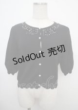 LODISPOTTO / お花モチーフカーディガン M 黒 Y-25-03-23-031-LO-TO-SZ-ZY