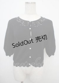 LODISPOTTO / お花モチーフカーディガン M 黒 Y-25-03-23-031-LO-TO-SZ-ZY