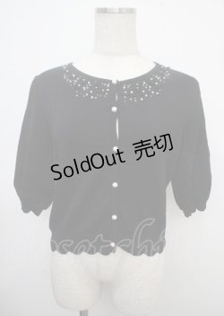 画像1: LODISPOTTO / お花モチーフカーディガン M 黒 Y-25-03-23-031-LO-TO-SZ-ZY