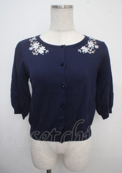 画像1: LODISPOTTO / お花モチーフカーディガン M 紺 Y-25-03-23-035-LO-TO-SZ-ZY