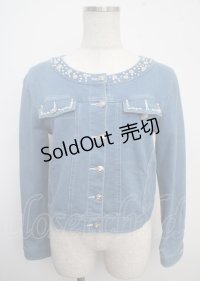 LODISPOTTO / ノーカラーデニムジャケット M ブルー Y-25-03-23-038-LO-JA-SZ-ZY