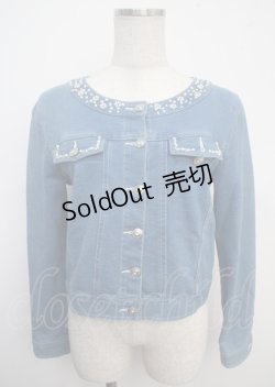 画像1: LODISPOTTO / ノーカラーデニムジャケット M ブルー Y-25-03-23-038-LO-JA-SZ-ZY