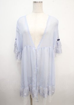 画像1: axes femme / シアー×チュールレースガウン F サックス Y-25-03-23-044-AX-TO-SZ-OS