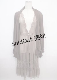 axes femme / ジレレイヤード風ロングカーデ M モカ Y-25-03-23-045-AX-TO-SZ-ZY
