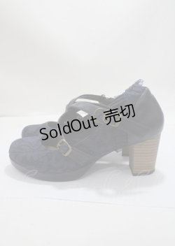 画像2: axes femme / クロスベルトレースパンプス L 紺 Y-25-03-26-042-AX-SH-SZ-ZY
