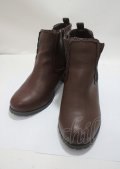 axes femme / フリルゴムサイドゴアブーツ L 茶 Y-25-03-26-043-AX-SH-SZ-ZY