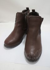 axes femme / フリルゴムサイドゴアブーツ L 茶 Y-25-03-26-043-AX-SH-SZ-ZY