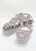 axes femme kawaii / リボンスカラップ配色シューズ L ワイン Y-25-03-26-044-AX-SH-SZ-ZY