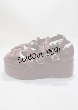 画像2: axes femme kawaii / リボンスカラップ配色シューズ L ワイン Y-25-03-26-044-AX-SH-SZ-ZY