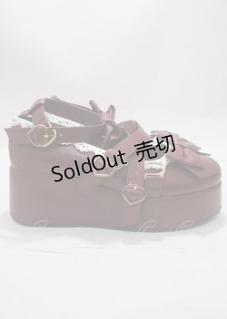 画像4: axes femme kawaii / リボンスカラップ配色シューズ L ワイン Y-25-03-26-044-AX-SH-SZ-ZY
