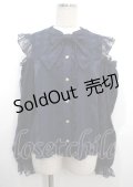 axes femme kawaii / ブルーミングレースブラウス M 紺 Y-25-03-26-049-AX-BL-SZ-ZY