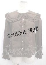 axes femme kawaii / 丸襟コットンブラウス M 茶 Y-25-03-26-050-AX-BL-SZ-ZY