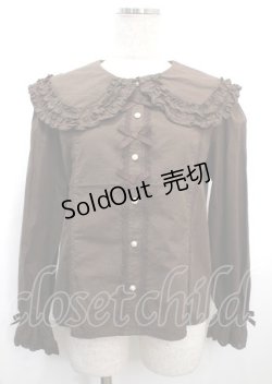 画像1: axes femme kawaii / 丸襟コットンブラウス M 茶 Y-25-03-26-050-AX-BL-SZ-ZY