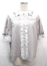 axes femme kawaii / プチリボン半袖ブラウス M グレー Y-25-03-26-051-AX-BL-SZ-OS