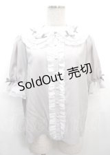 axes femme kawaii / プチリボン半袖ブラウス M グレー Y-25-03-26-051-AX-BL-SZ-OS