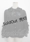 axes femme kawaii / 3段フリル姫袖ブラウス M 黒 Y-25-03-26-057-AX-BL-SZ-ZY