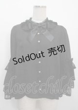 axes femme kawaii / 3段フリル姫袖ブラウス M 黒 Y-25-03-26-057-AX-BL-SZ-ZY