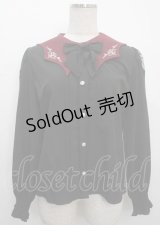axes femme POETIQUE / リボン付きコウモリカラーブラウス M 黒 Y-25-03-26-059-AX-BL-SZ-ZY