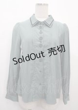 axes femme POETIQUE / ボタンフレーム刺繍ブラウス M グリーン Y-25-03-26-060-AX-BL-SZ-ZY