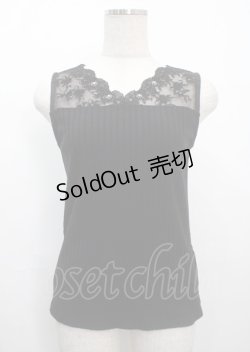 画像1: axes femme / 繊細レースタンクトップ M 黒 Y-25-03-26-062-AX-TO-SZ-ZY