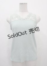 axes femme / 繊細レースタンクトップ M ミント Y-25-03-26-063-AX-TO-SZ-ZY