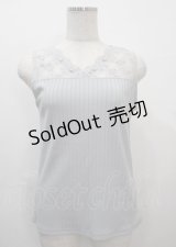 axes femme / 繊細レースタンクトップ M グレー Y-25-03-26-065-AX-TO-SZ-ZY