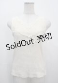 axes femme / 薔薇レース使いリブタンク M 生成り Y-25-03-26-066-AX-TO-SZ-ZY