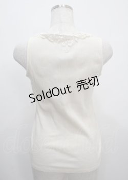 画像2: axes femme / 薔薇レース使いリブタンク M 生成り Y-25-03-26-066-AX-TO-SZ-ZY