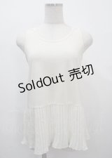 axes femme / 裾シフォンプリーツロングタンク M 生成り Y-25-03-26-069-AX-TO-SZ-ZY