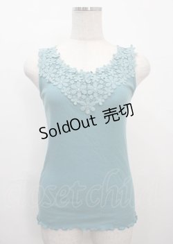 画像1: axes femme / モチーフレースリブタンク M Bグリーン Y-25-03-26-071-AX-TO-SZ-ZI