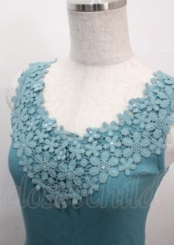 画像3: axes femme / モチーフレースリブタンク M Bグリーン Y-25-03-26-071-AX-TO-SZ-ZI