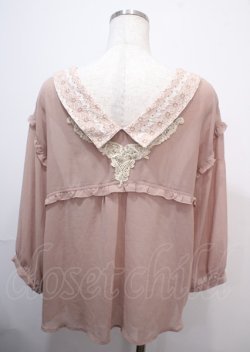 画像2: axes femme / 七分丈フロント刺繍ブラウス M 淡ピンク Y-25-03-26-073-AX-BL-SZ-ZT436